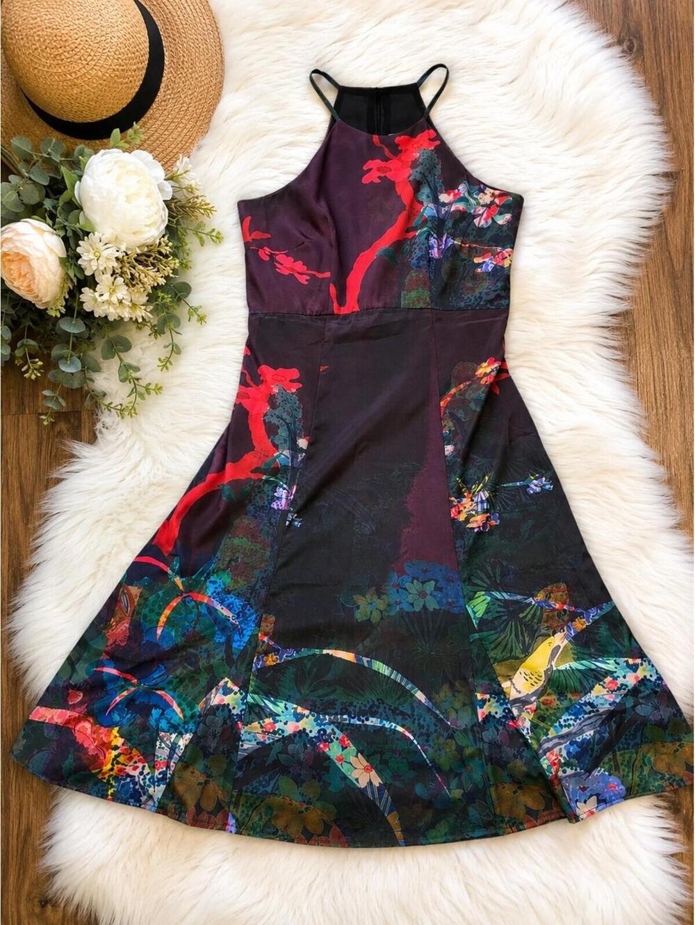 Anthropologie Moulinette Soeurs Floral Fit Flare Dress 2 Wedding Guest